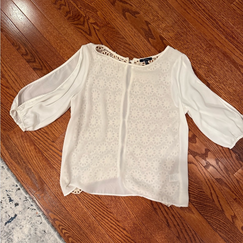 Monteau Cream Lace Blouse